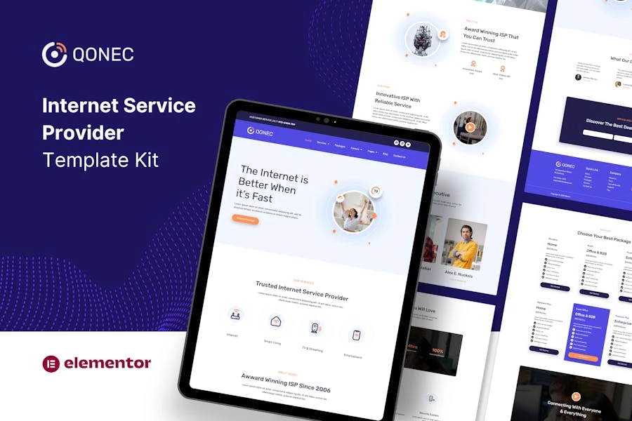 Qonec - Template Kit para proveedores de servicios de Internet y banda ancha