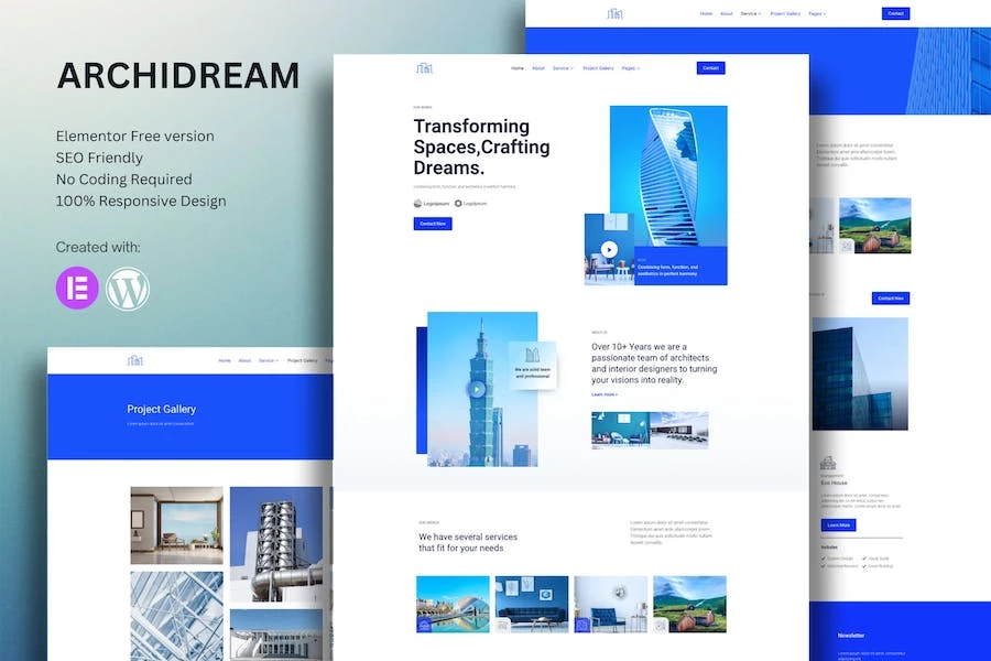 Archidream - Kit de plantillas de Architecture Elementor