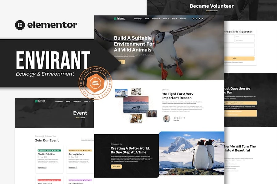 Envirant - Template Kit Elementor Pro de ecología y medio ambiente