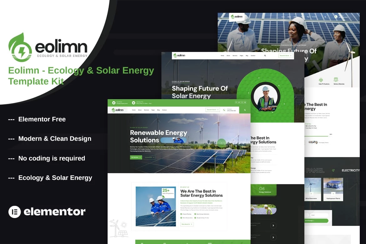 Eolimn - Kit de plantillas para elementores de ecología y energía solar