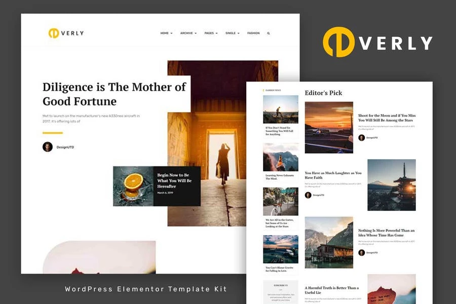 Everly - Template Kit Elementor para blogs y revistas
