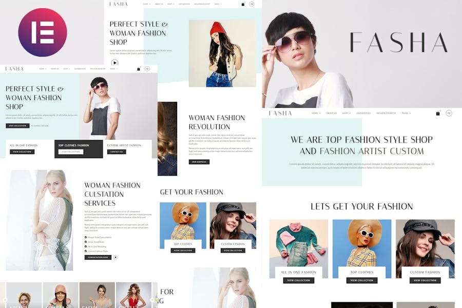 Fasha - Template Kit Elementor de comercio electrónico de moda femenina y tienda