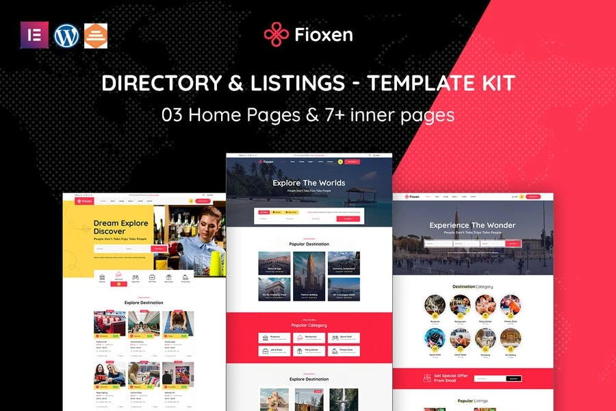 Fioxen - Kit de plantillas Elementor para listados de viajes y destinos