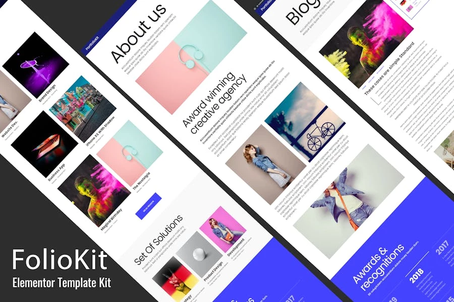 Foliokit - Kit de plantillas Elementor Pro para Portafolio Personal