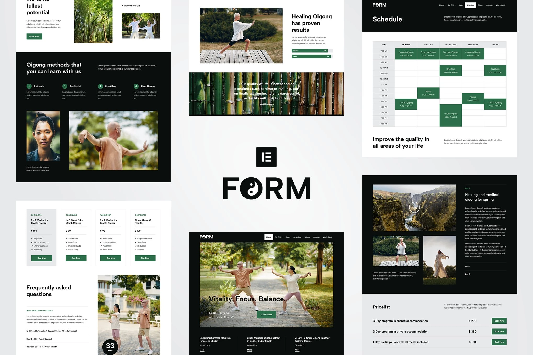 Form - Kit de plantillas Elementor para taichí y qigong