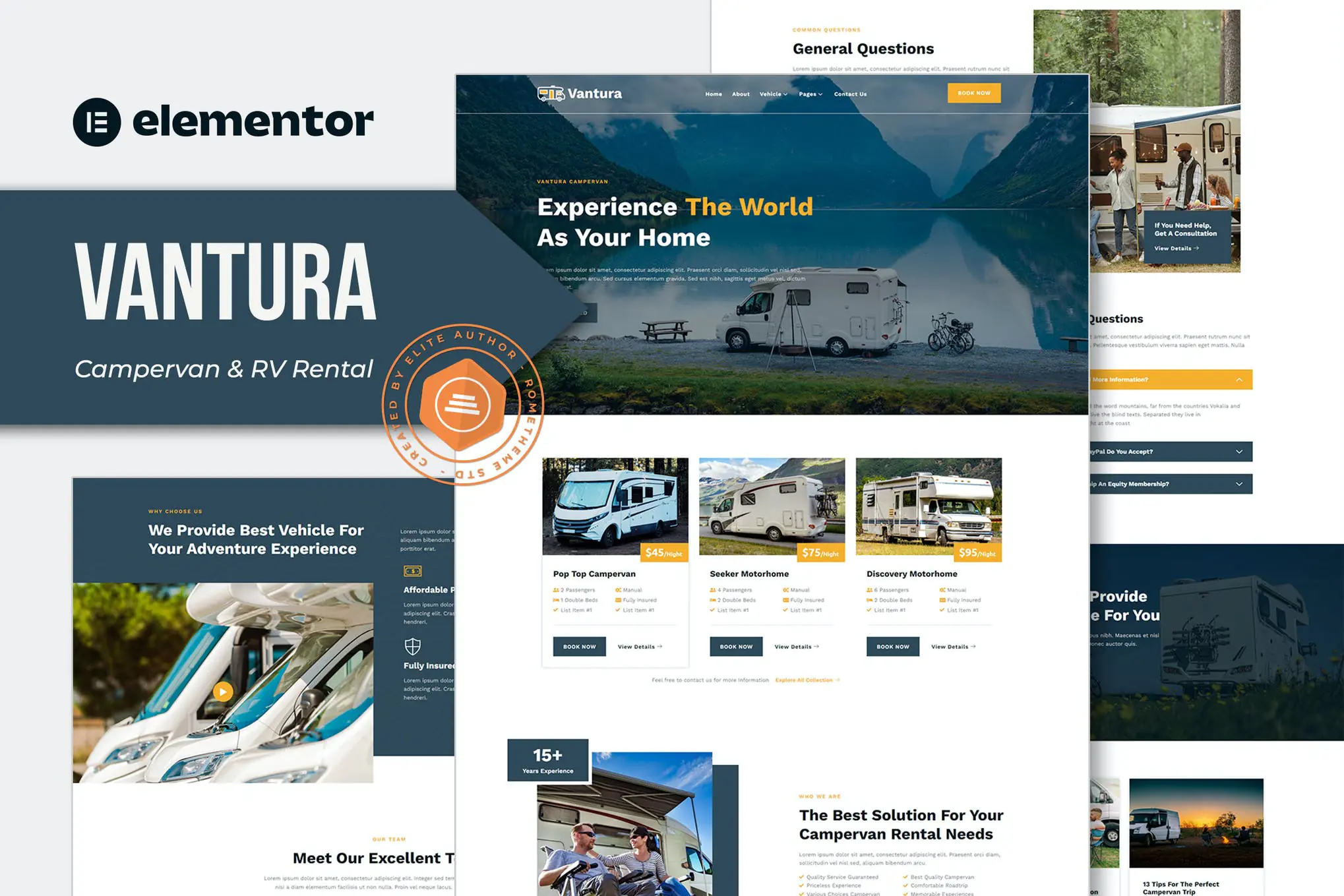 Vantura - Template Kit Elementor para alquiler de autocaravanas y autocaravanas