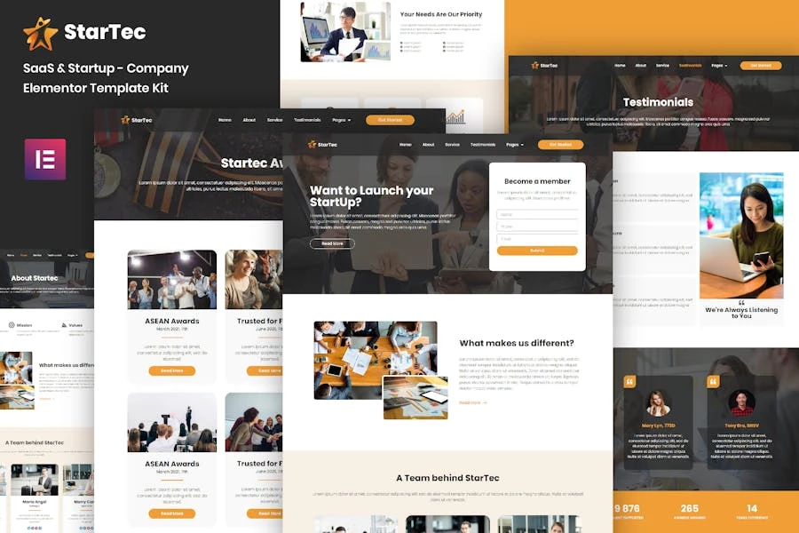 StarTec - Template Kit Saas Elementor