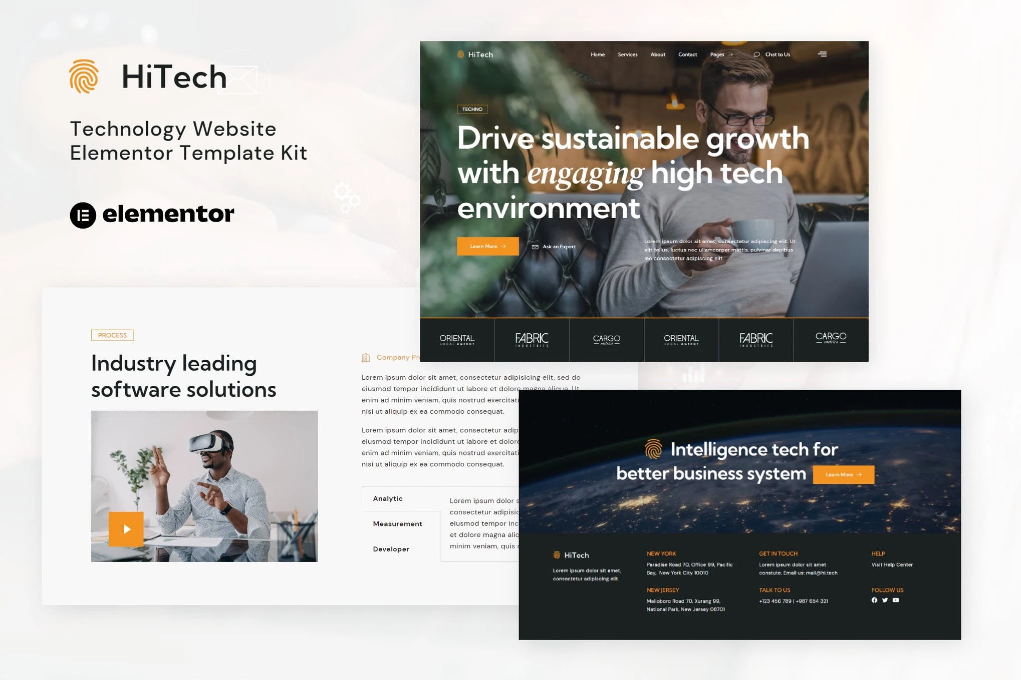 HiTech - Template Kit Elementor para soluciones y servicios de TI