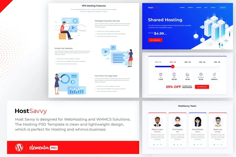 HostSavvy - Template Kit de alojamiento web Elementor