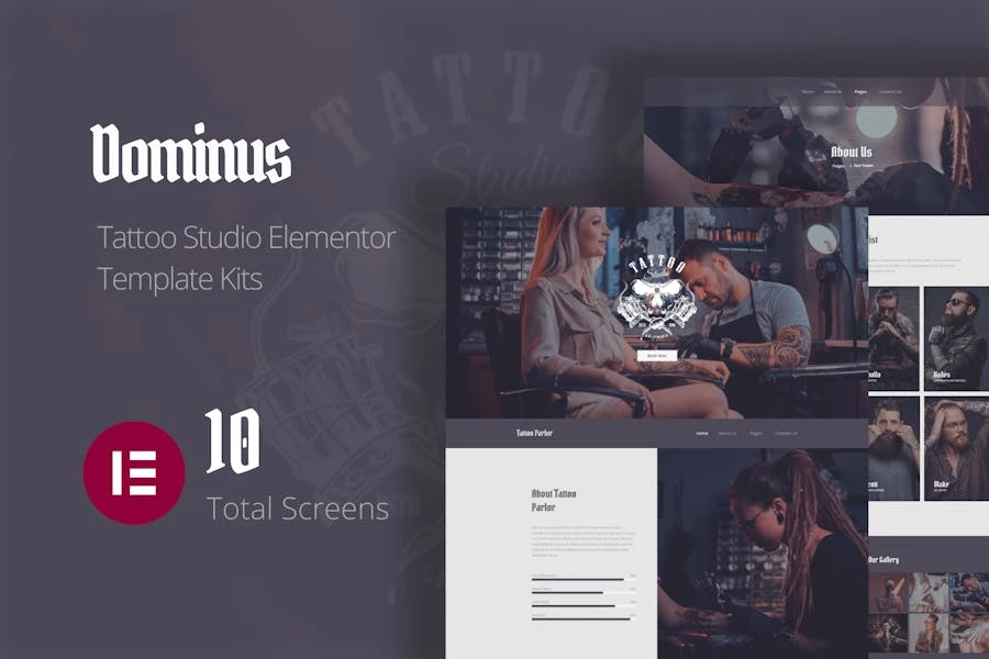 Dominus - Kits de plantillas Elementor para estudio de tatuajes