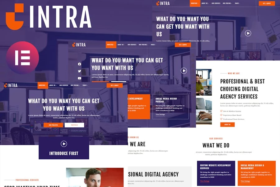 Template Kit Intra - Modern Digital Agencia Elementor