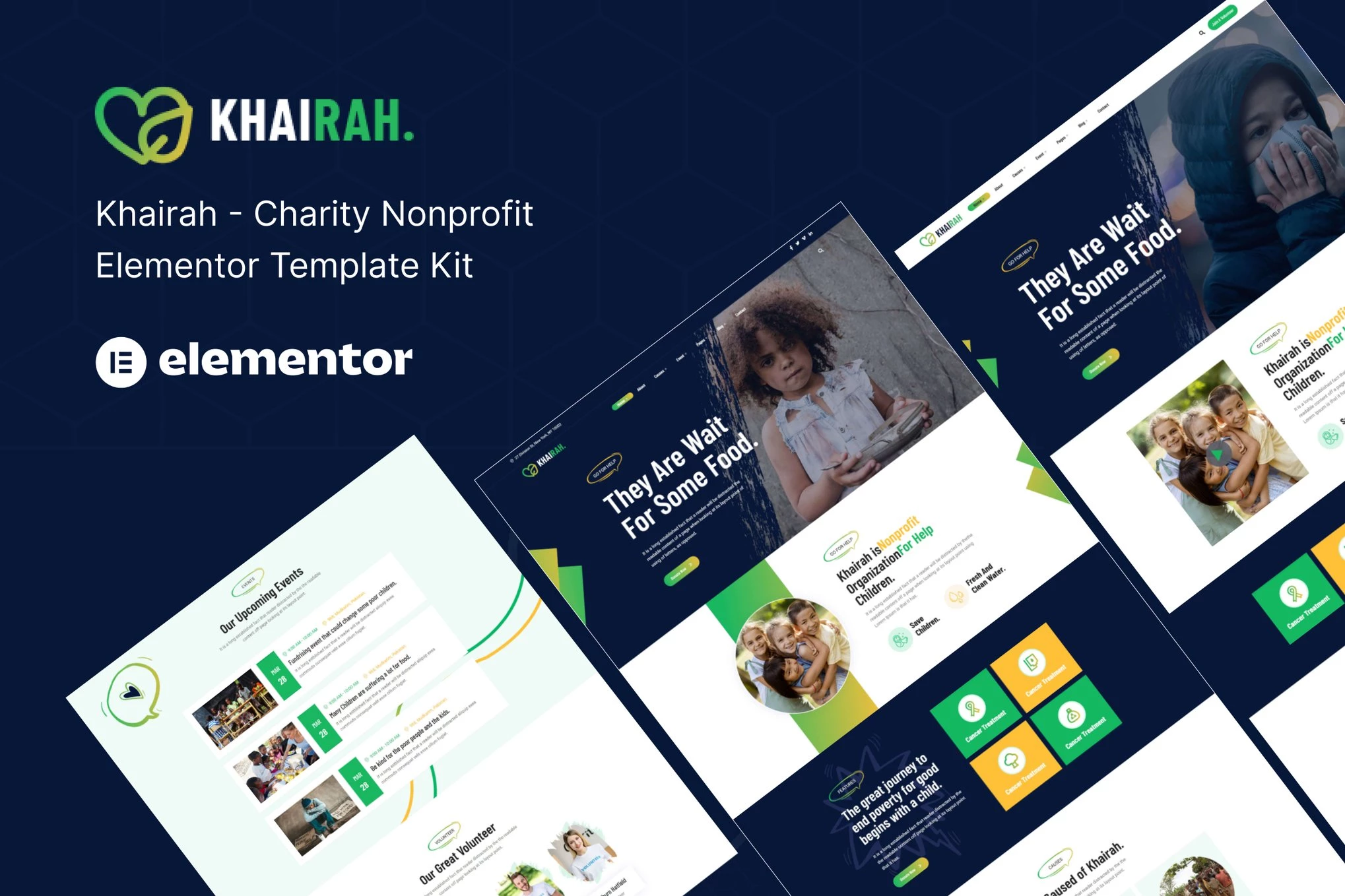 Khairah — Kit de plantillas Elementor para organizaciones benéficas sin fines de lucro