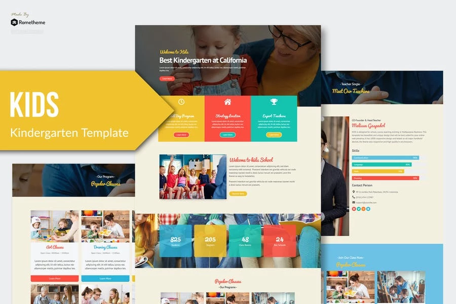 Kids - Template Kit elementor para jardín de infantes y cuidado infantil