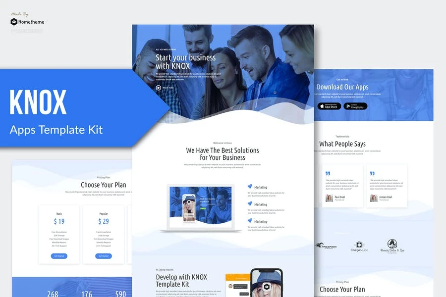 Knox - Template Kit de tecnología y aplicaciones