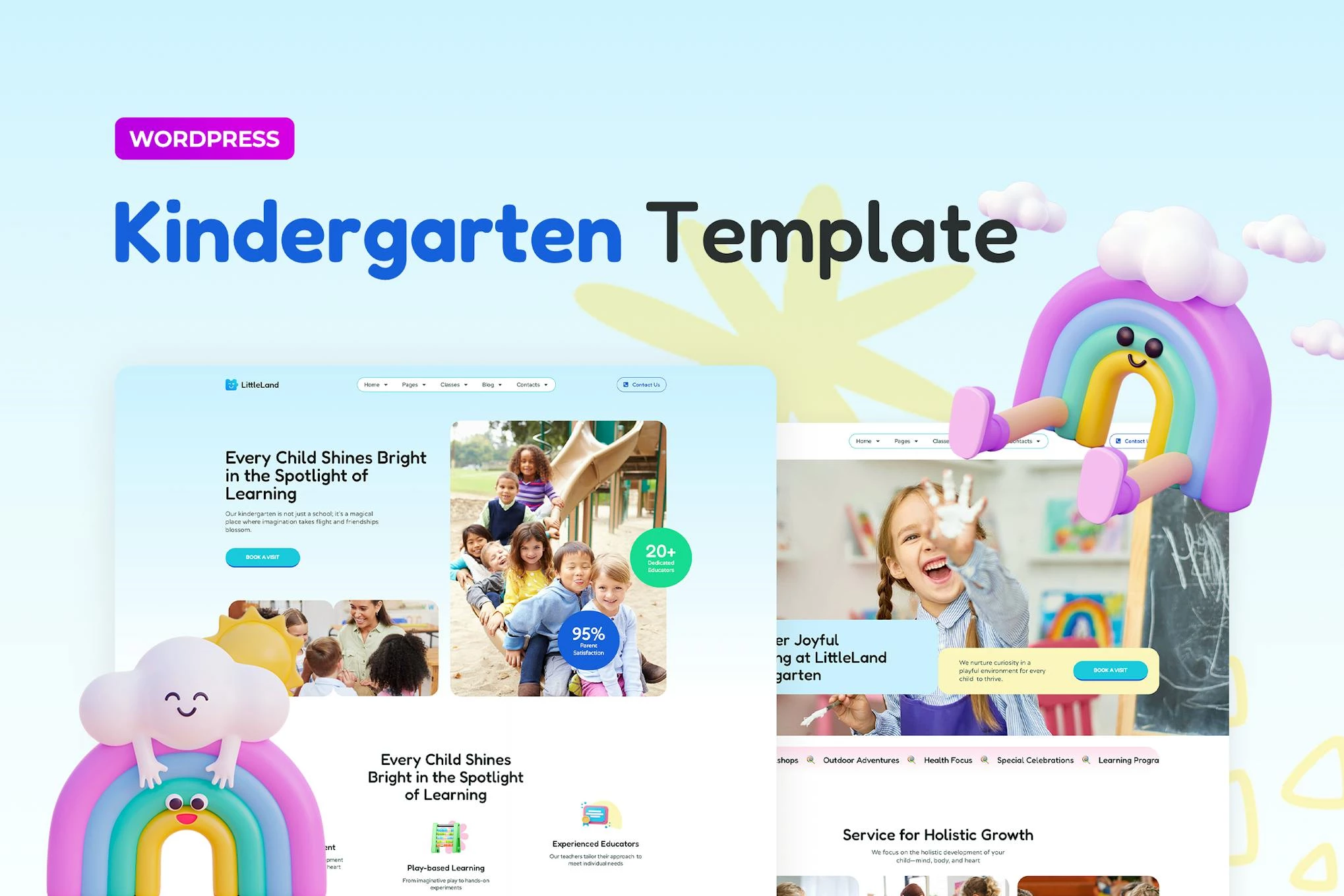 LittleLand — Kit de plantillas Elementor Pro para jardín de infantes