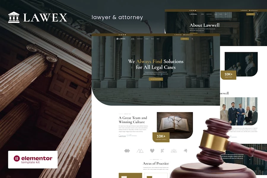 Lawex - Template Kit Elementor para abogados y abogados