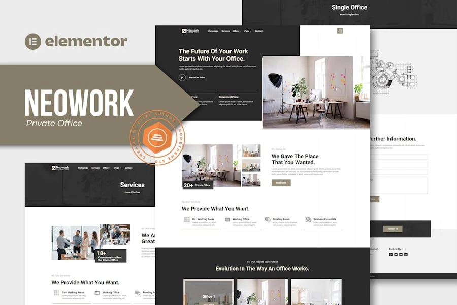 Neowork - Template Kit Elementor para oficina privada