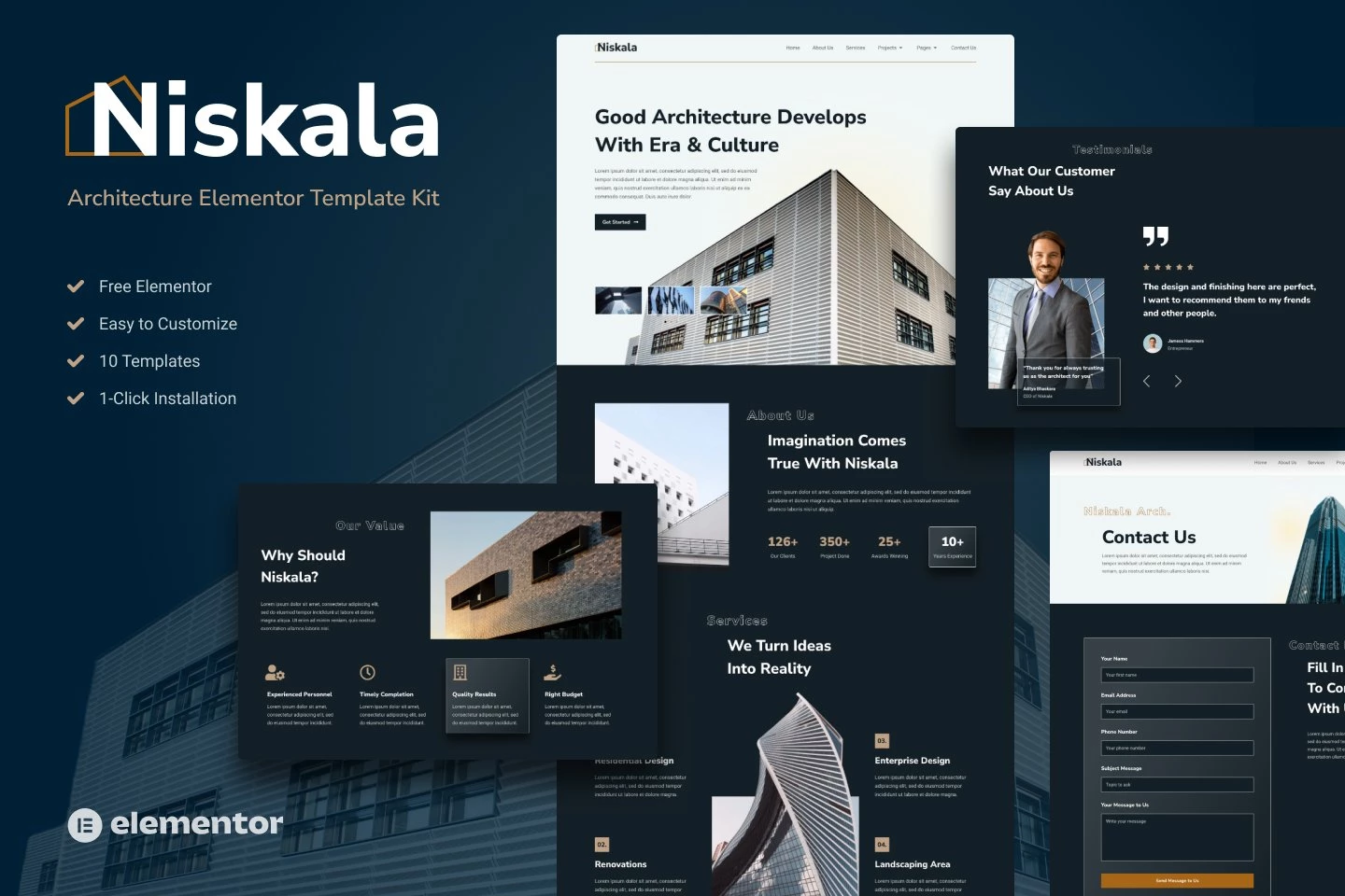 Niskala - Kit de plantillas de Architercture Elementor