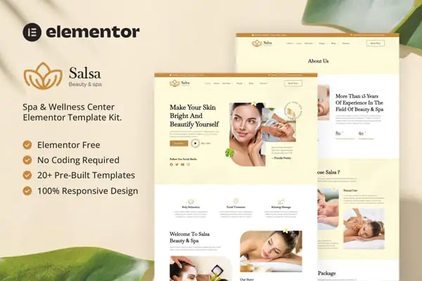 Salsa - Kit de plantillas Elementor para belleza y spa
