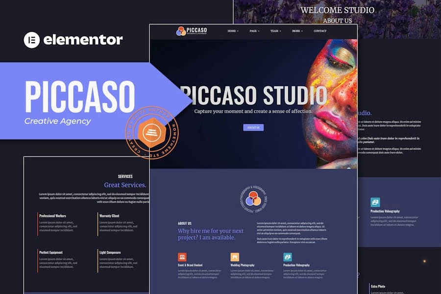 Piccaso - Template Kit de Elementor de fotografía