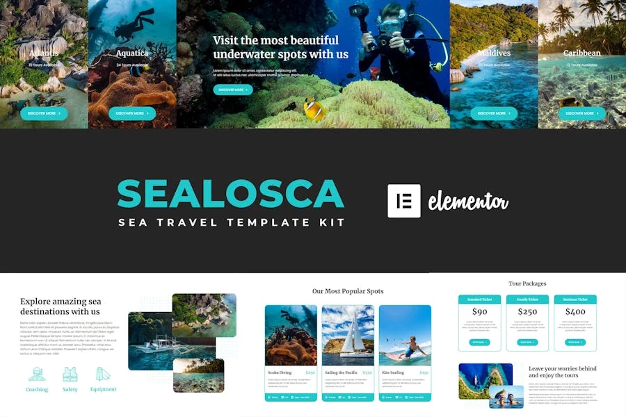 Sealosca - Kit de plantillas para viajes de aventura marina
