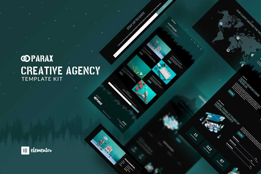 Parax - Kit de plantillas Elementor para agencias creativas