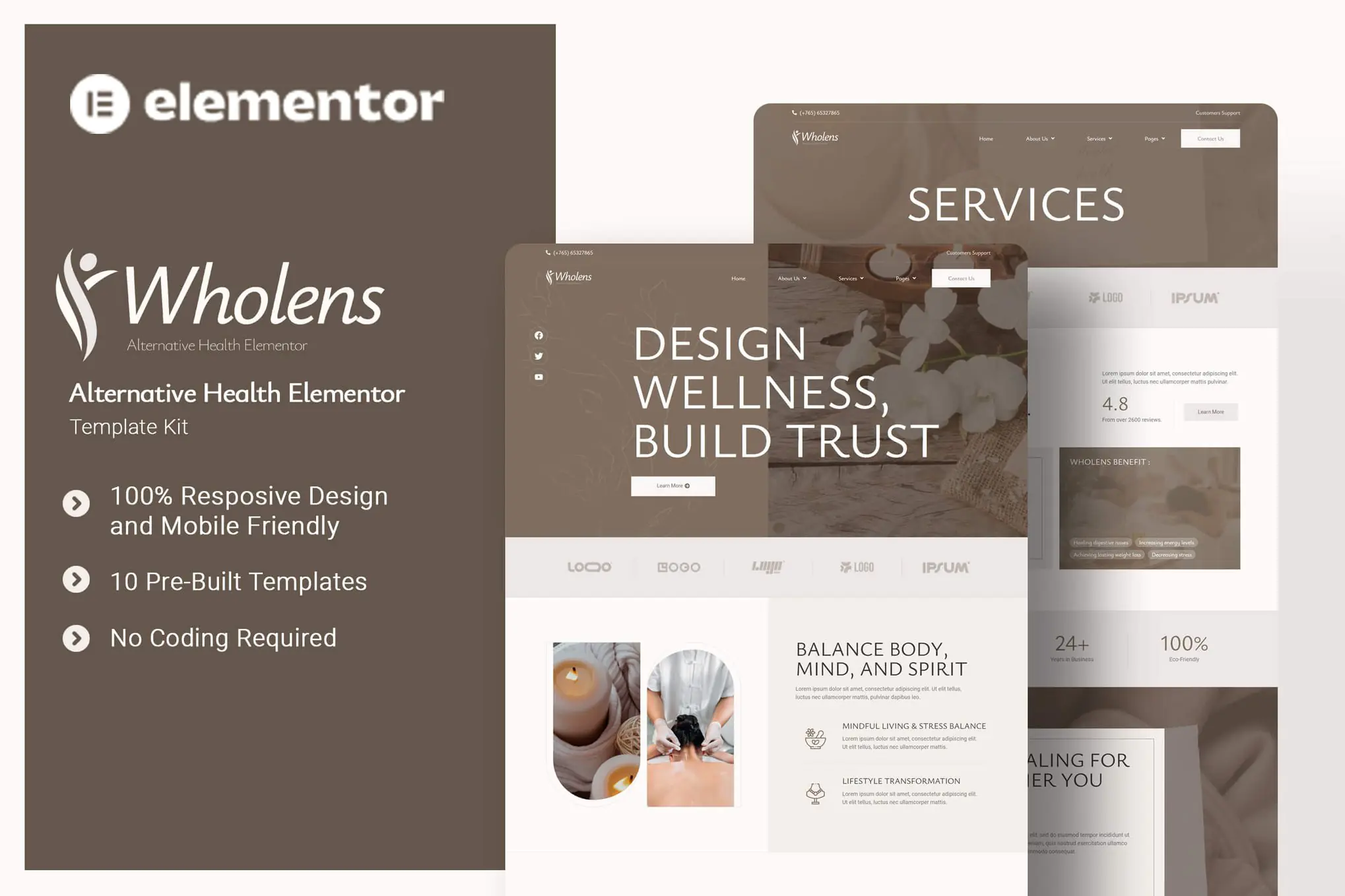 Wholens - Kit de plantillas Elementor de Alternative Health