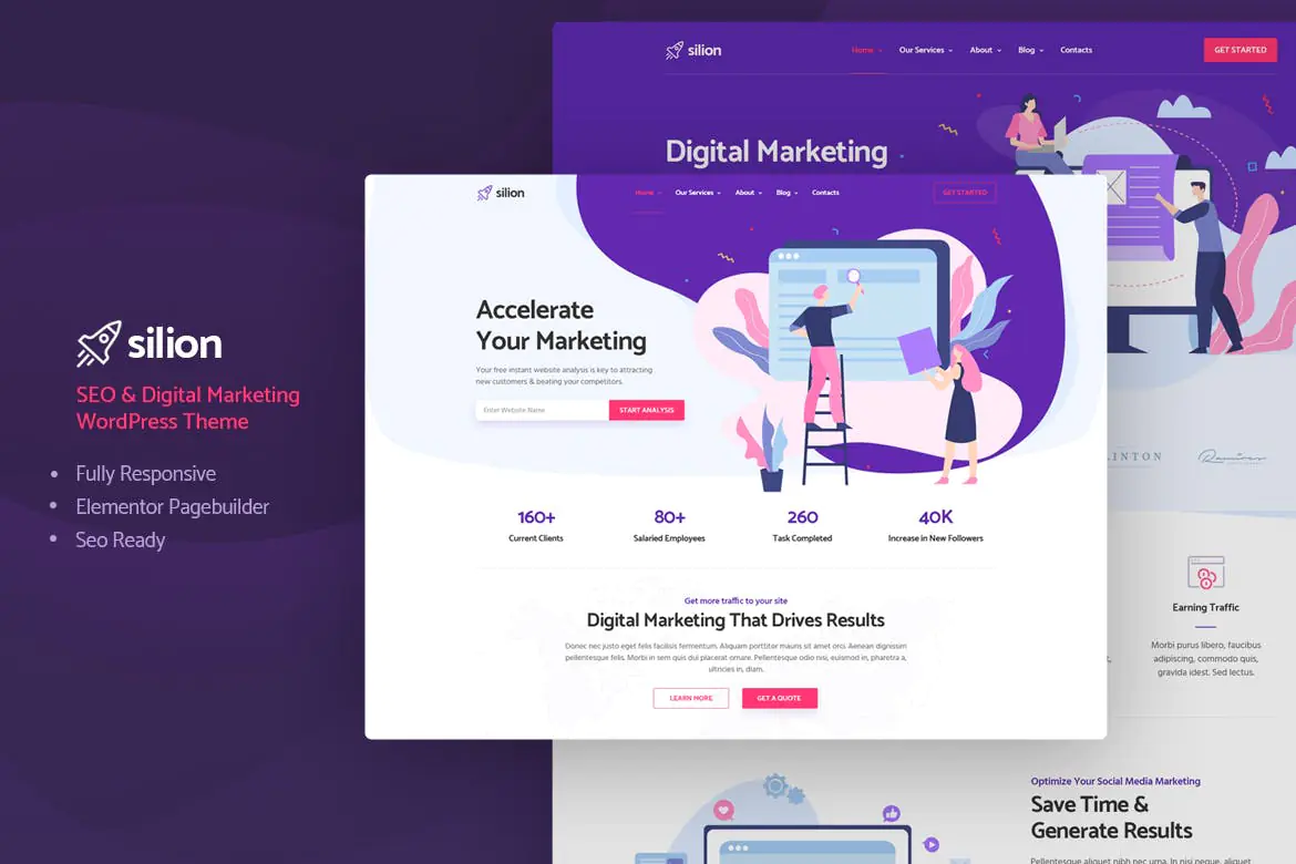 Silion - Kit de plantillas Elementor de marketing digital