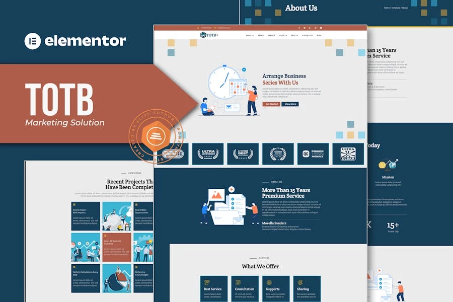 TOTB - Kit de Plantilla Elementor de soluciones de marketing