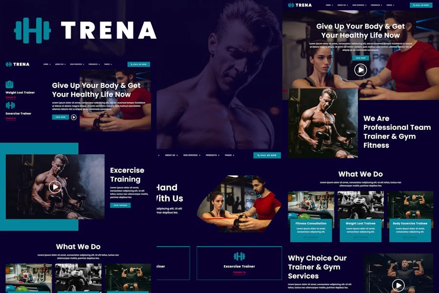 Trena - Template Kit Elementor para servicios de entrenador deportivo y fitness