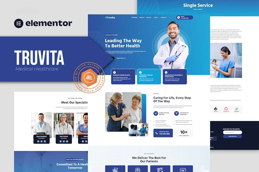 Truvita - Kit de plantillas Elementor para el cuidado de la salud médica
