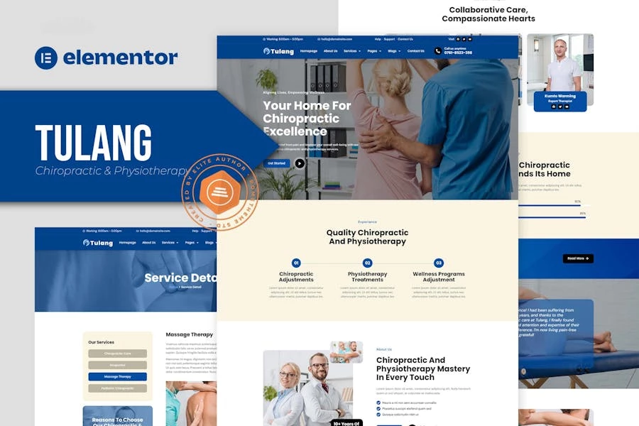 Tulang - Kit de plantillas Elementor Pro para quiropráctica y fisioterapia