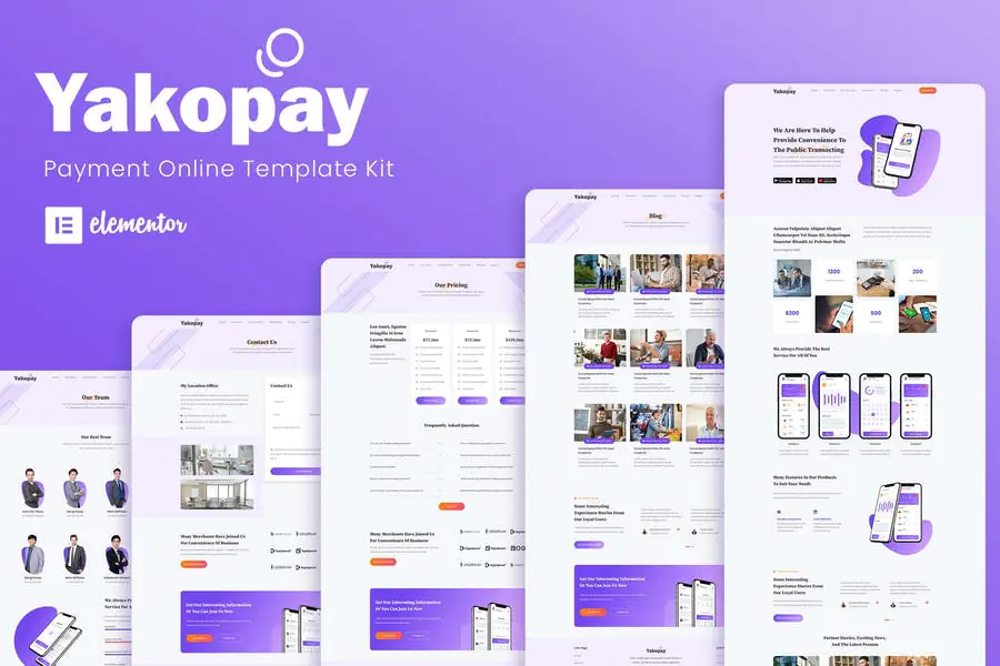 - Aplicación de pago en línea Elementor Template Kit