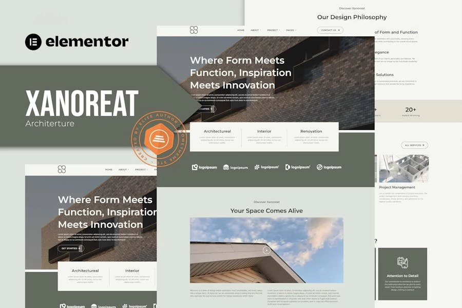 Xanoreat - Kit de plantillas de Architecture Elementor
