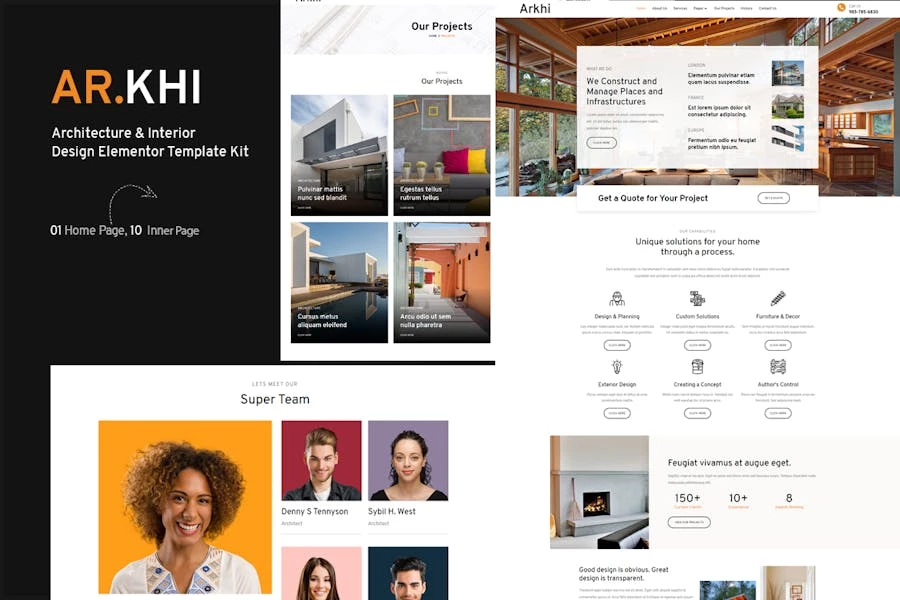 Template Kit Elementor de arquitectura e interiorismo Arkhi