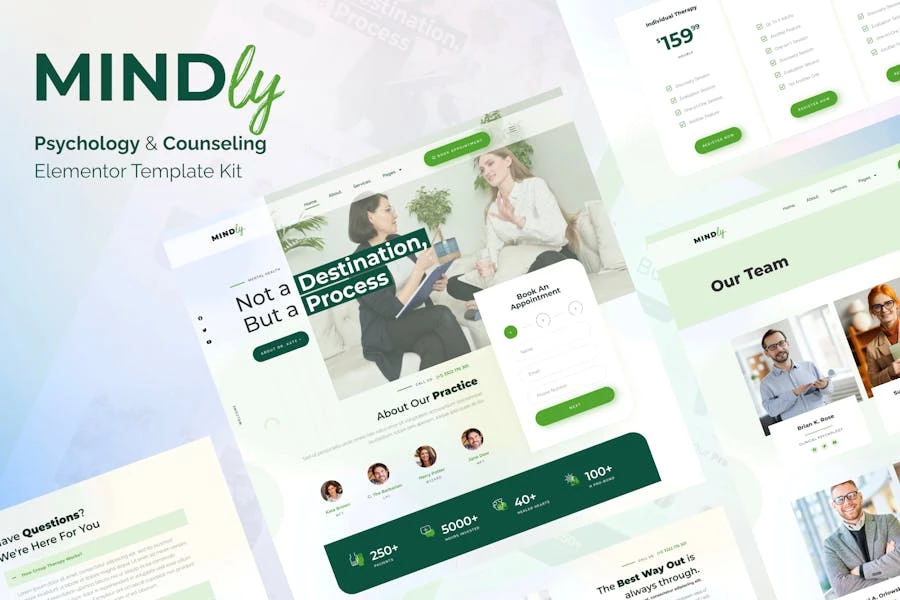 Mindly - Template Kit Elementor de psicología, terapia y asesoramiento