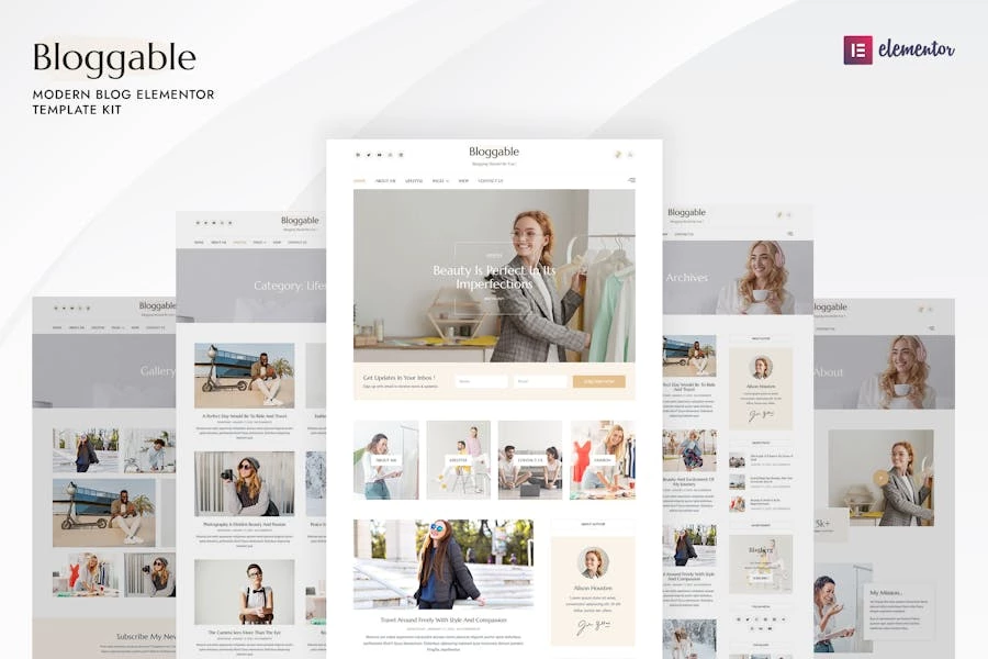 Bloggable - Template Kit modernas de blog Elementor