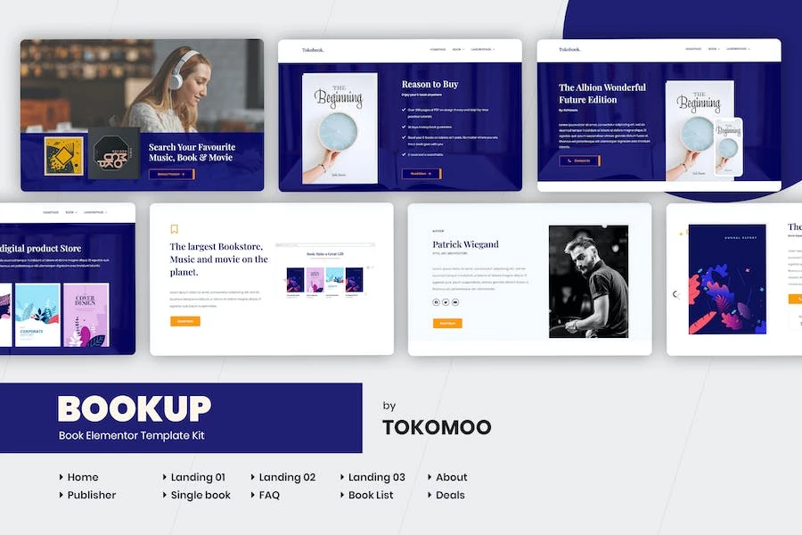 Bookup | Kit de plantillas Elementor para librerías