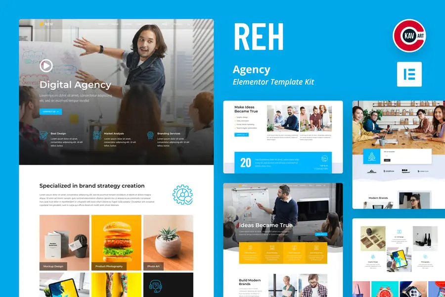 Reh - Template Kit de Elementor de agencia