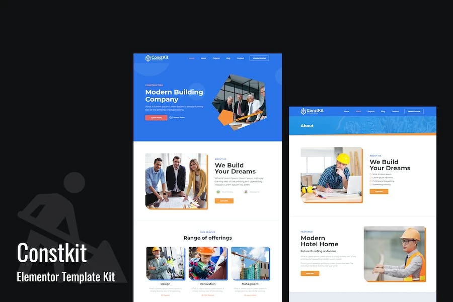 Constkit - Plantilla Elementor industrial y de construcción