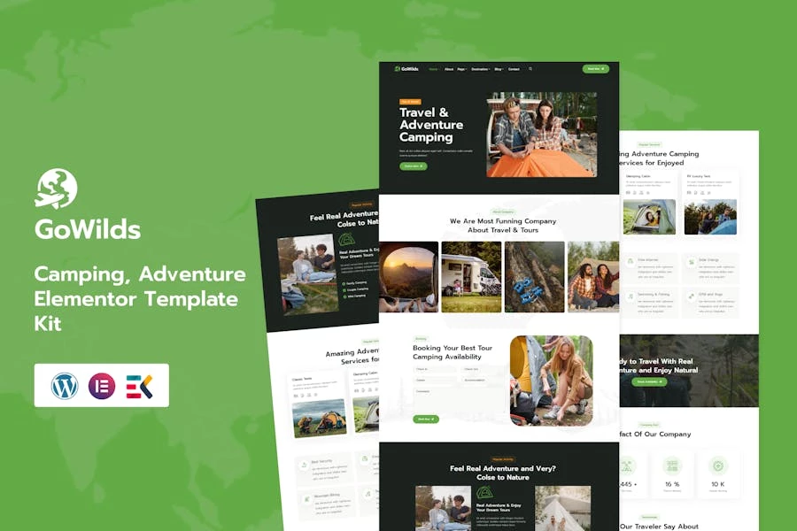 Gowilds - Kit de plantillas Elementor para reservas de viajes y excursiones