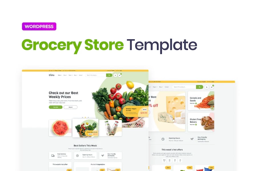 Disho — Template Kit Elementor para tiendas de abarrotes