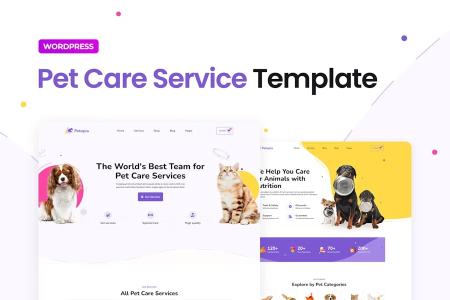 Petopia — Template Kit Elementor para el servicio de cuidado de mascotas