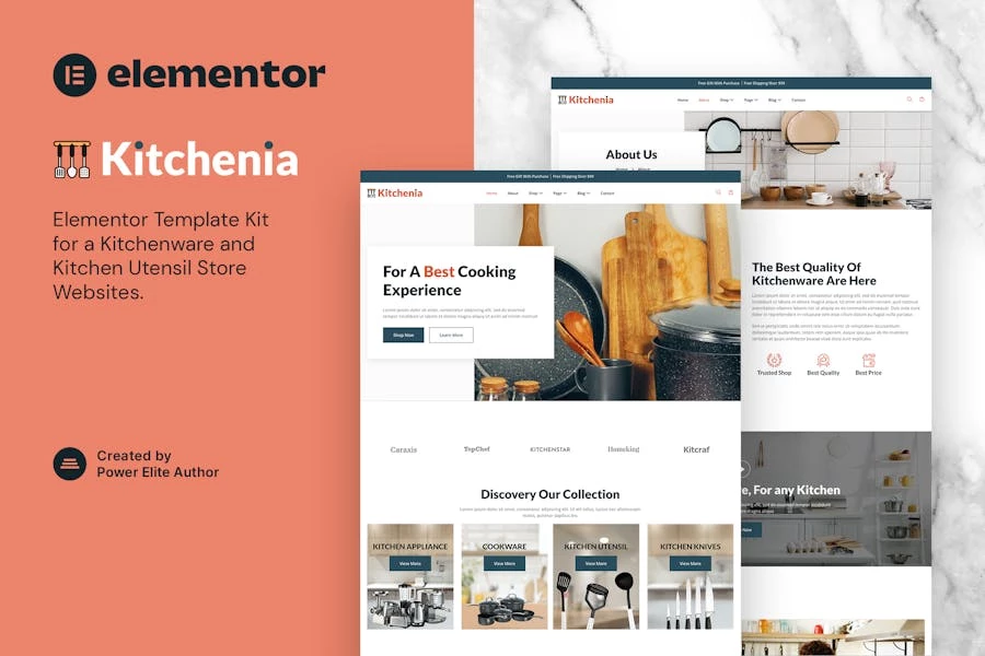 Kitchenia - Template Kit para tienda de utensilios de cocina y utensilios