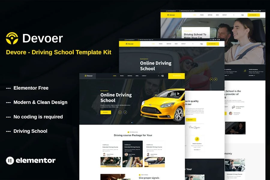 Devore - Template Kit Elementor para autoescuela