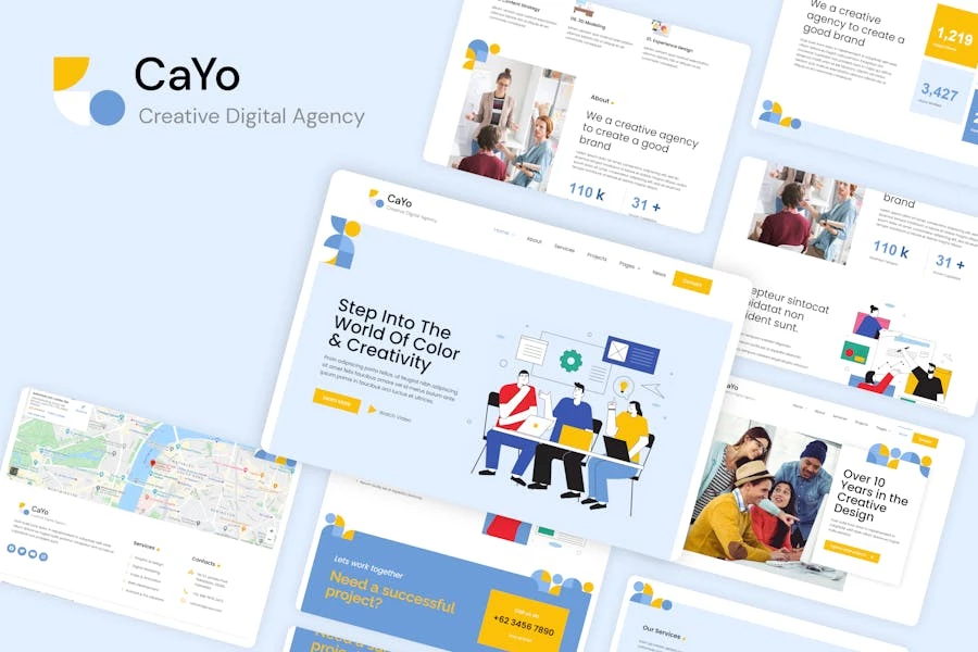 CaYo - Kit de plantillas Elementor para agencias creativas