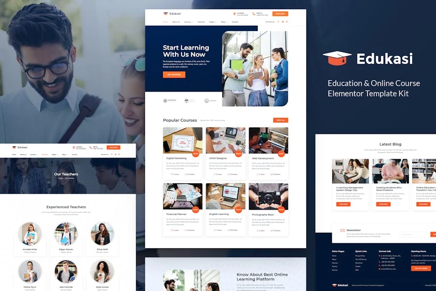 Edukasi - Template Kit de Elementor para cursos educativos y en línea