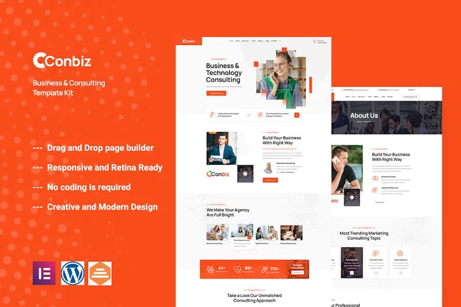 Conbiz - Template Kit Elementor para consultoría y negocios