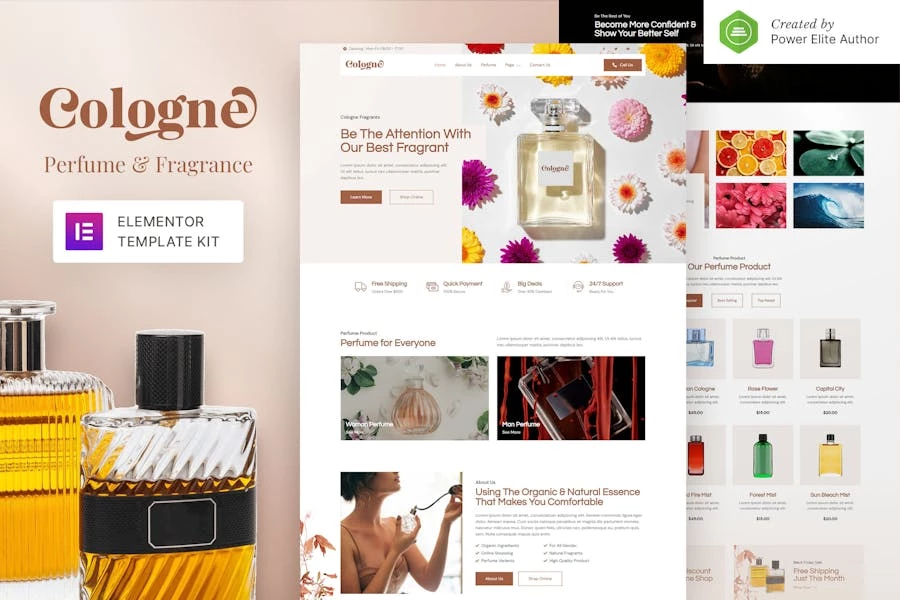 Colonia — Kit de plantillas Elementor para perfumes y fragancias