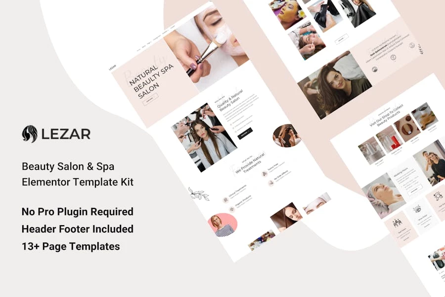 Lezar Template Kit Elementor para salón de belleza y spa